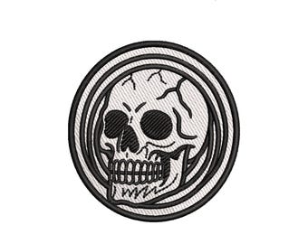 Gothic Skull Embroidery Design: Halloween Punk Pattern (EMB Files Included)