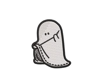 Ghost Stitch Embroidery Design, Cute Halloween Ghost Machine Embroidery File, Spooky Cute Pattern, Instant Download