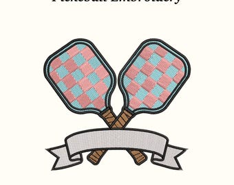 Pickleball Embroidery Design – 3 Sizes – EMB Files Included – Instant Download