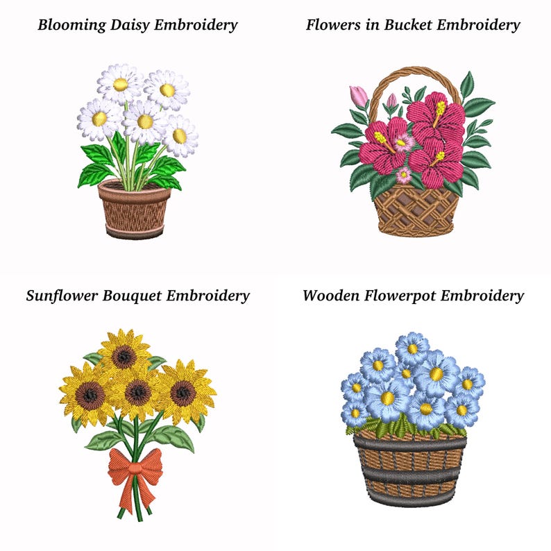 Flower Embroidery Designs: Mini Floral Bundle (EMB Included) - Etsy