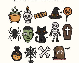 Halloween Embroidery Designs: Spooky Season Bundle (EMB Files Included