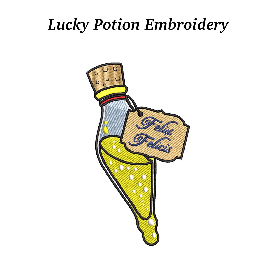 Lucky Potion Embroidery Designs – Yellow Magic Bottle, EMB Included ...