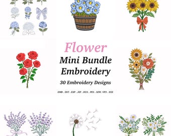 Flower Embroidery Designs: Mini Floral Bundle (EMB Included)
