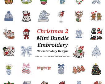 Christmas Mini Bundle 2 – 32 Festive Embroidery Designs | Digital Download | EMB Files Included