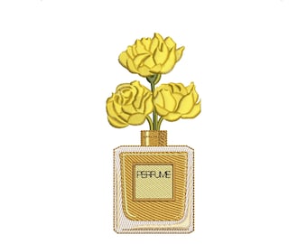Motif de broderie floral de bouteille de parfum : point tendance élégant (EMB inclus)