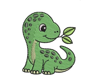 Dinosaurier Stickdatei, Baby Dino Applikation (EMB inklusive)