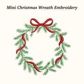 Mini Christmas Wreath Embroidery Design: 3 Sizes Included (Digital File EMB, PES, DST)