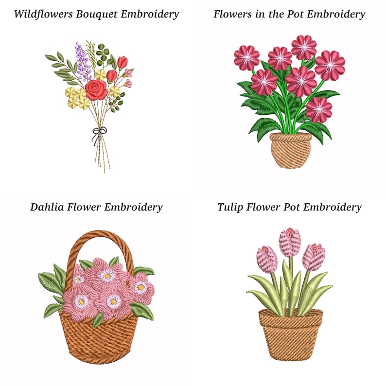Flower Embroidery Designs: Mini Floral Bundle (EMB Included) - Etsy