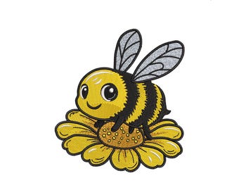 Bee on Flower Embroidery Design | Springtime Pattern (EMB Included)