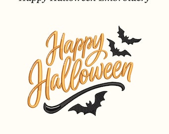 Happy Halloween Embroidery Design – 3 Sizes, EMB Included – Instant Download