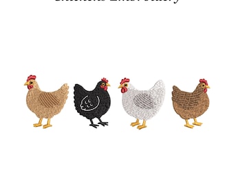 Chickens Embroidery Designs Set | Farm Chicken Patterns | Barnyard Animal Embroidery | Instant Download EMB Included