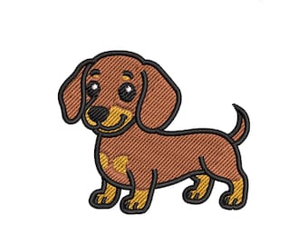 Mini Dachshund Embroidery Design, Wiener Dog (EMB Included)