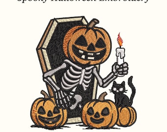 Spooky Halloween Embroidery Design: 3 Sizes (EMB File Included)