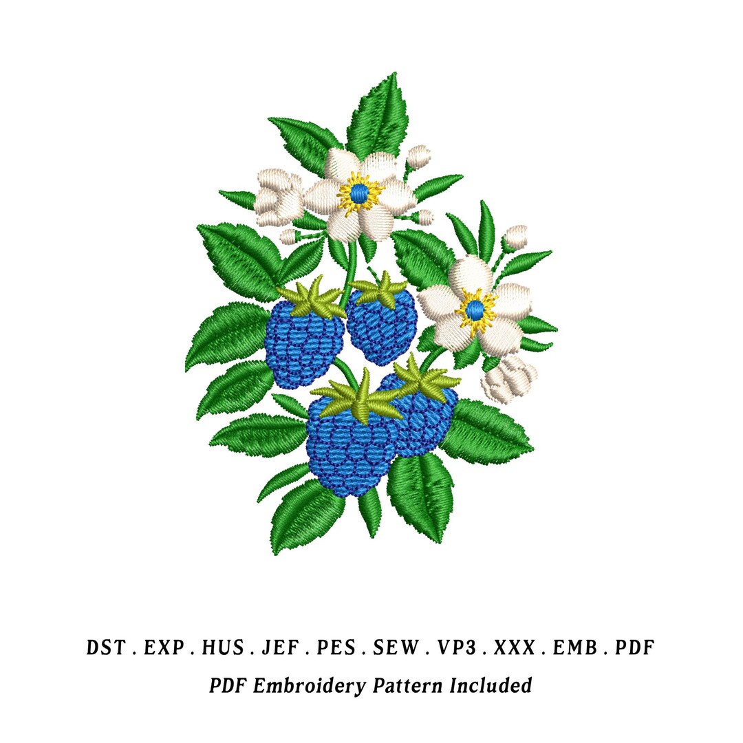 Embroider Raspberry Blue Raspberry Embroidery Design | Sweet Candy Outline Stitch File (EMB ...