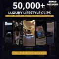 50,000+ viral luxury rich-lifestyle videos reels, cars, yachts, private jets, TikTok, Instagram, YouTube, digital marketing, MRR, PLR product logo