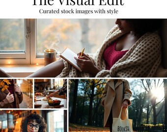 Fall Girl Stock Photo Bundle | Cozy Autumn Lifestyle and Seasonal Aesthetic Images | Digital Download