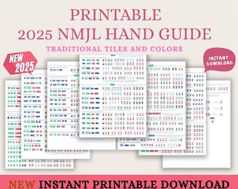 Hoja de trucos de Mahjong NMJL 2025: Guía rápida para principiantes (descarga digital)