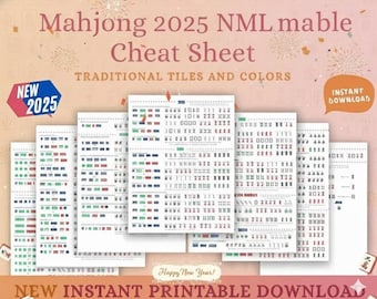 Mahjong 2025 for 2026 Year | Printable Cheat Sheet, NMJL Card 2025 Hands Guide, Beginner-Friendly Mahjong Help, American Mahjong Reference,