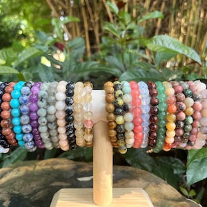 Handmade Natural Crystal Bead Bracelet, Colorful Gemstone Jewelry for Women and Men, Unique Stone Beaded Bracelet Gift