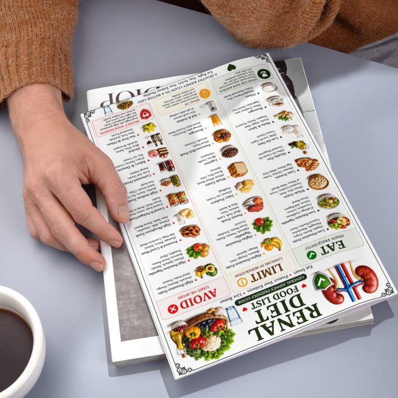 Kidney Disease Food List, Renal Diet Chart, Eat Limit Avoid, Kidney Stone Diet Grocery, Low Potassium, Low Sodium & Phosphorous Diet Chart image 4