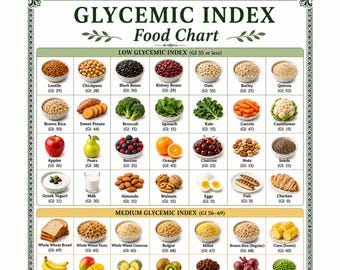 Glycemic index food chart ,Glycemic index food lit printables