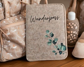 Wunderpass® Mutterpass Hülle | Stilvoller Mutterpass Organizer | U Heft Hülle | Filz & Reißverschluss |Schwangerschaft Geschenk |