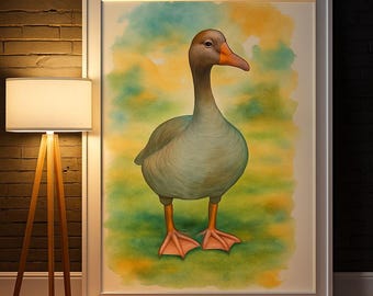Wild Goose Wall Art – Nature Bird Digital Print for Home Decor