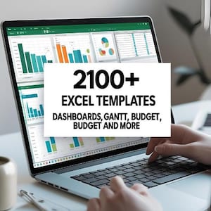 Excel Templates Bundle: 2100+ Dashboards, Shortcuts, Gantt & Budget (Digital Download)