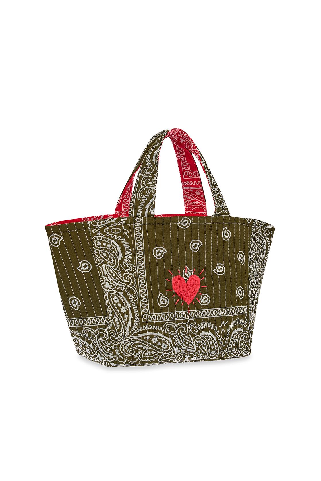 Personalized Embroidered Bandana Tote Bag, Handmade Quilted Cotton