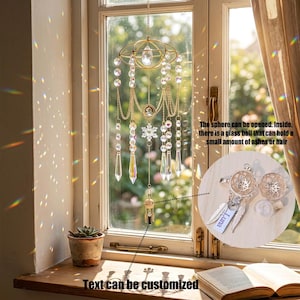 Individuell gestalteter Urnen-Sonnenfänger mit Kristall-Regenbogenbrücke – Geschenkidee zur Erinnerung an Verstorbene und Haustiere, Erinnerungsstück für die Fensterdekoration, Vergissmeinnicht-Symbol, Erinnerungsgeschenk