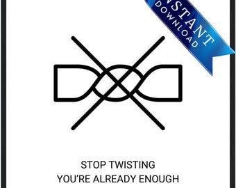 Directe download digitale print – stop met draaien, je bent al genoeg – minimalistische motiverende quote