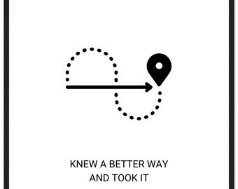 Knew a Better Way and Took It – Motivational Poster – 11.7x16.5 Inch Minimalist Quote Wall Art – Smart Move Print for Office or Home