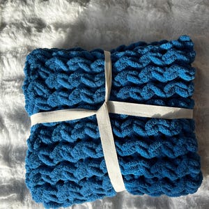 Chunky Knit Blanket- Handmade Baby Blanket- Handmade Chunky Knit Blanket- baby shower gift for baby boy - Chunky Knit Throw Blanket