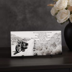 Personalized Motorcycle Memorial Tile: &quot;In Loving Memory Of&quot;