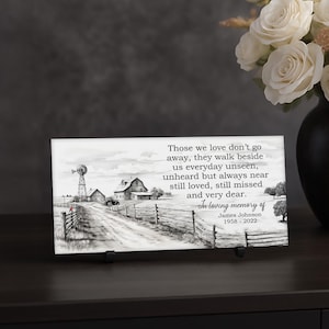 Personalized Memorial Tile: Farm Scene Bereavement Gift
