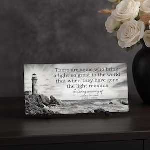 Personalized Memorial Tile: Lighthouse Grief Gift, Remembrance Plaque