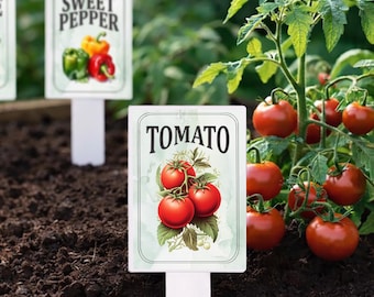 Garden Plant Markers – Waterproof PVC Vegetable Labels for Raised Beds & Garden Rows