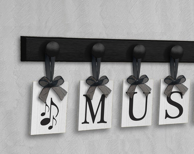 Musical Wall Decor Personalized Hanging Letters MUSIC Etsy