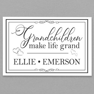 Grandparent Gift | Grandma Gift Personalized Grandkids Signs | Grandchildren Sign | Grandchildren Name Sign | Grandchildren Make Life Grand