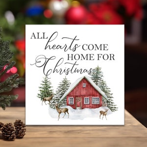 Christmas Cabin Sign: Festive Winter Holiday Home Decor