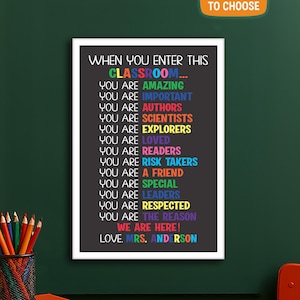 Personalized Classroom Sign – When You Enter This Classroom Motivational Teacher Decor