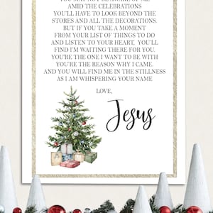 Religious Holiday Decoration | Letter Jesus Christmas Wall Art | Christian Christmas Sign | Religious Christmas Decor | Christmas Tree