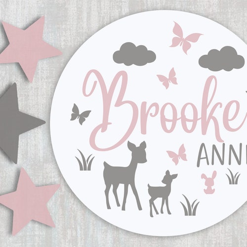 Deer Nursery Decor Woodland Nursery Decor Girl Wall Art Etsy