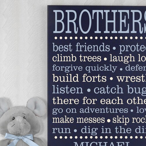Brothers Wall Art Poster Boys Room Decor Brother Wall Art Etsy