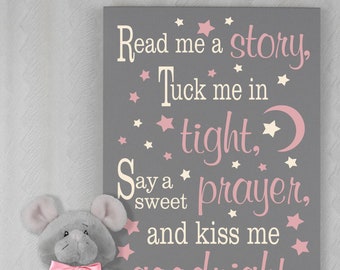 Read Me A Story Tuck Me In Tight | Sign Nursery Wall Decor | Girl Nursery Read Sign | Nursery Wall Art Signs