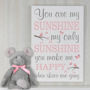 You Are My Sunshine - Wall Art - Bedroom Decor You Are My Sunshine - Sign, You Are My Sunshine Nursery Decor - Baby Girl Nursery Wall Art