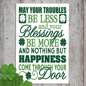 St Patricks Day Decor | Irish Blessing Sign | Irish Prayer Wood Sign for St Patrick's Day | Green Irish House Warming Gift Wall Art