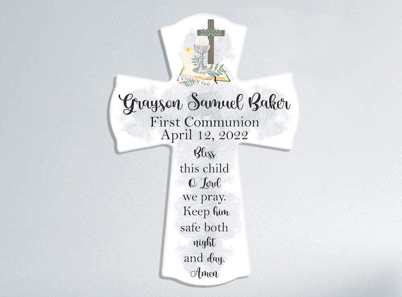 Communion Gift For Boys, Personalized First Communion Cross, Personalized Communion Gift, Holy Communion Gift, Keepsake Boy Communion Gift Bless This Child