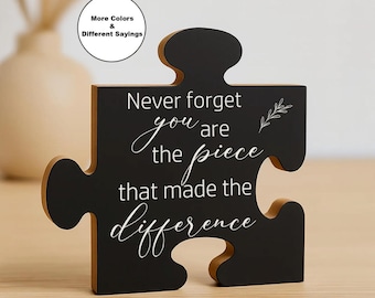 Personalized Puzzle Piece: Gifts for Boss, Mentor Thank You, Farewell Coworker Keepsake