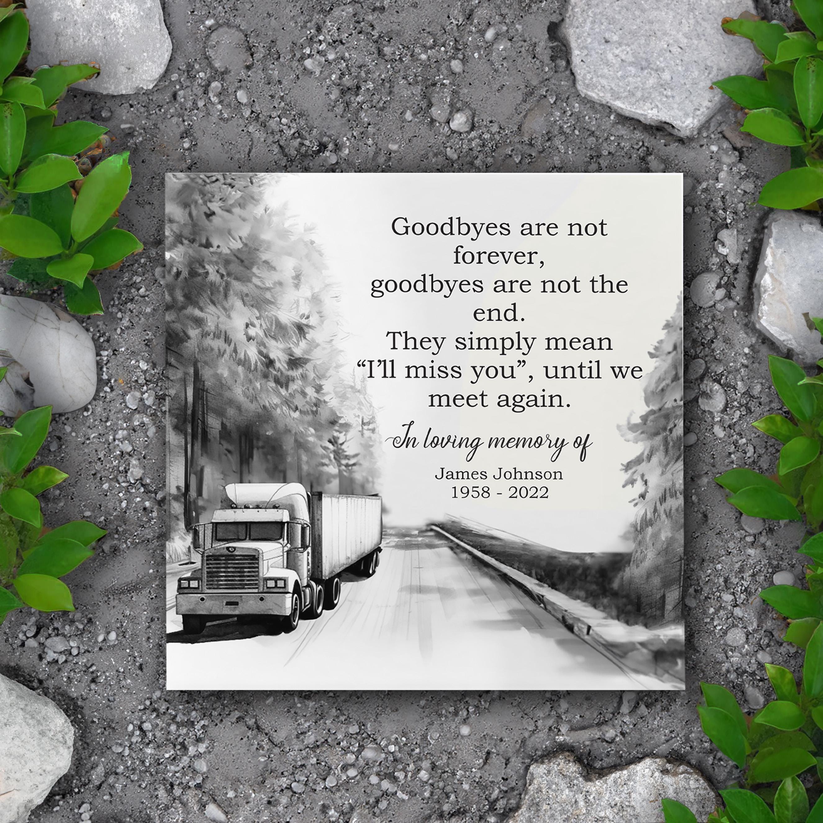 Truck Driver Memorial Plaque: Personalized in Loving Memory